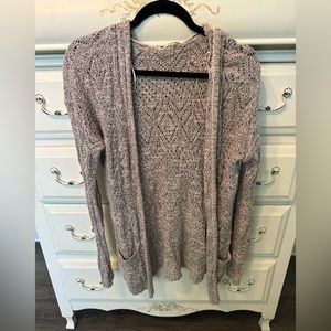 Hooded Knit Cardigan, Size Medium